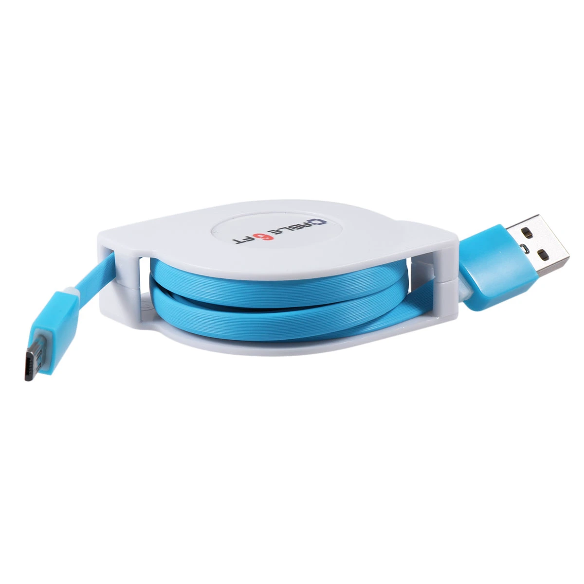 2m USB Charging Cable Retractable Fast Charging Cord Portable High Charger Cable for Android Phones (Blue)