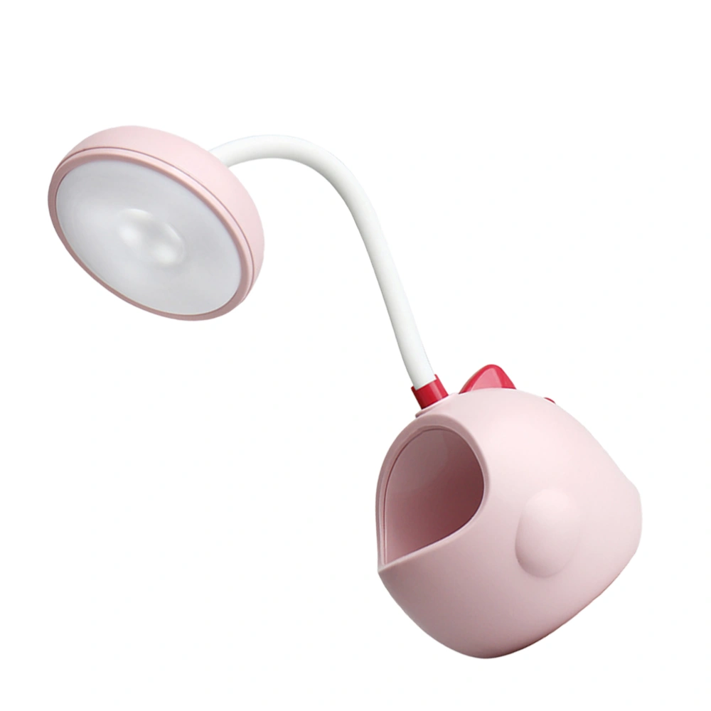 1pc Rechargeable Student Desk Light Pen Holder Lamp Eye Care Study Lamp (Pink)