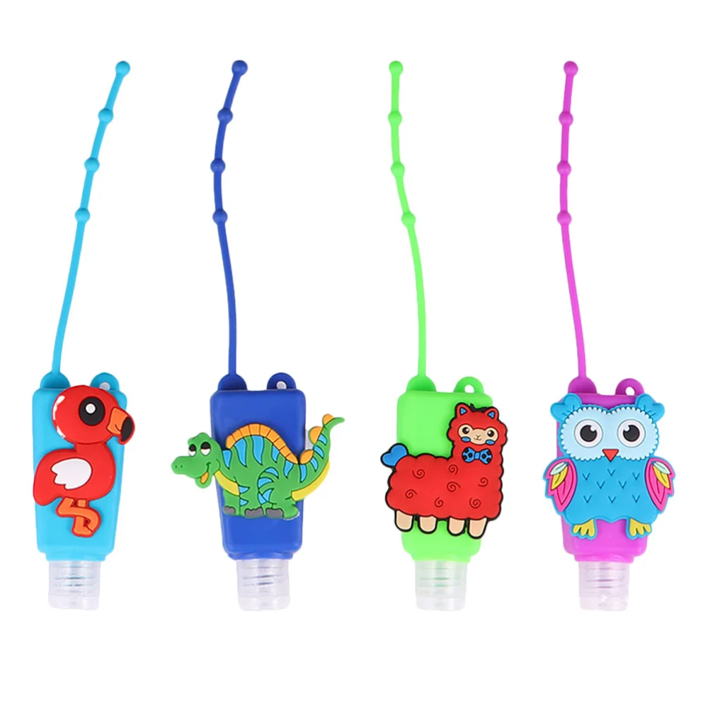 4Pcs 30ML Hand Sanitizer Bottles with Holder Empty Bottles Carrier Random Color