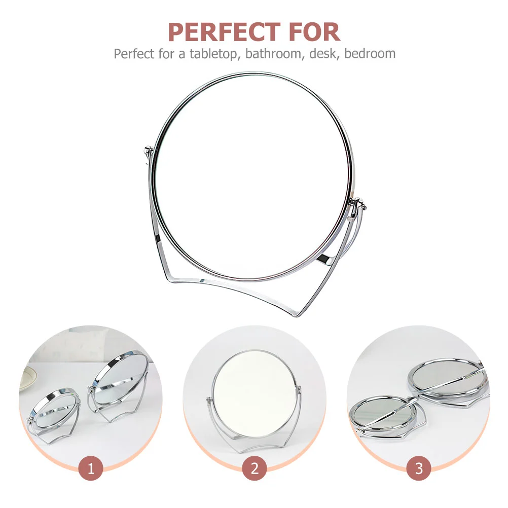 Metal Makeup Mirror Rotary Cosmetic Mirror Desktop Folding Mirror Metal Makeup Mirror