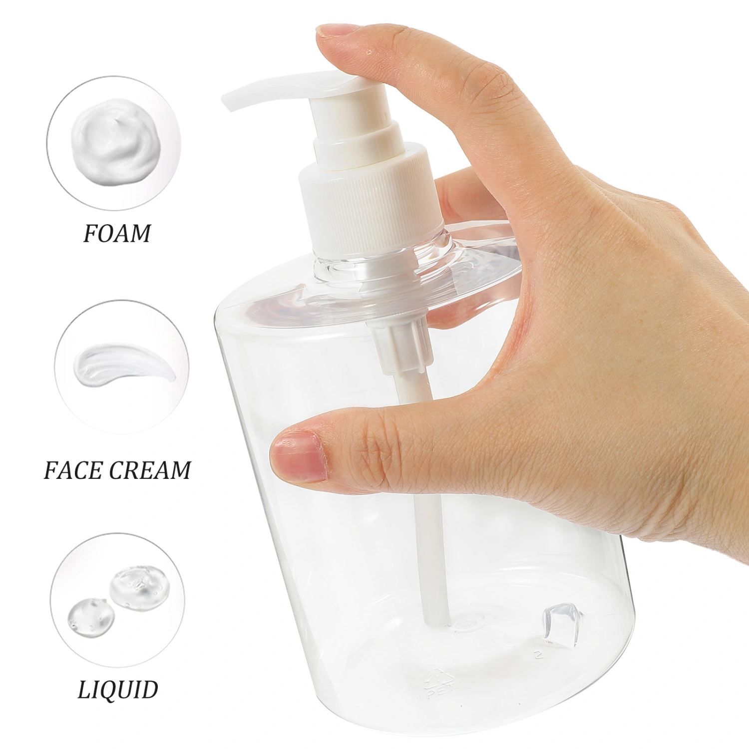 4pcs Soap Pump Bottles Shampoo Dispensers Bathroom Lotion Pump Bottles Refillable Dispenser(500ml)