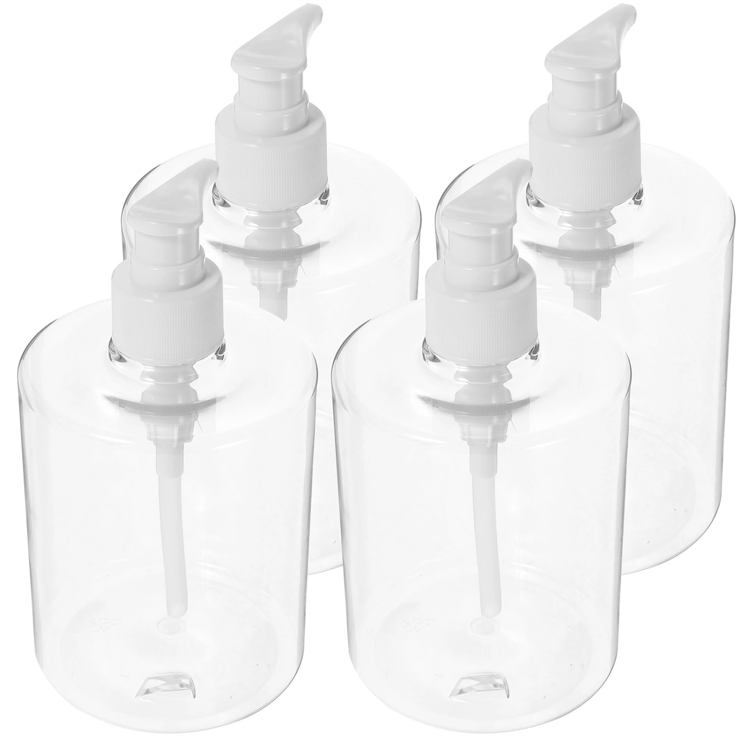 4pcs Soap Pump Bottles Shampoo Dispensers Bathroom Lotion Pump Bottles Refillable Dispenser(500ml)
