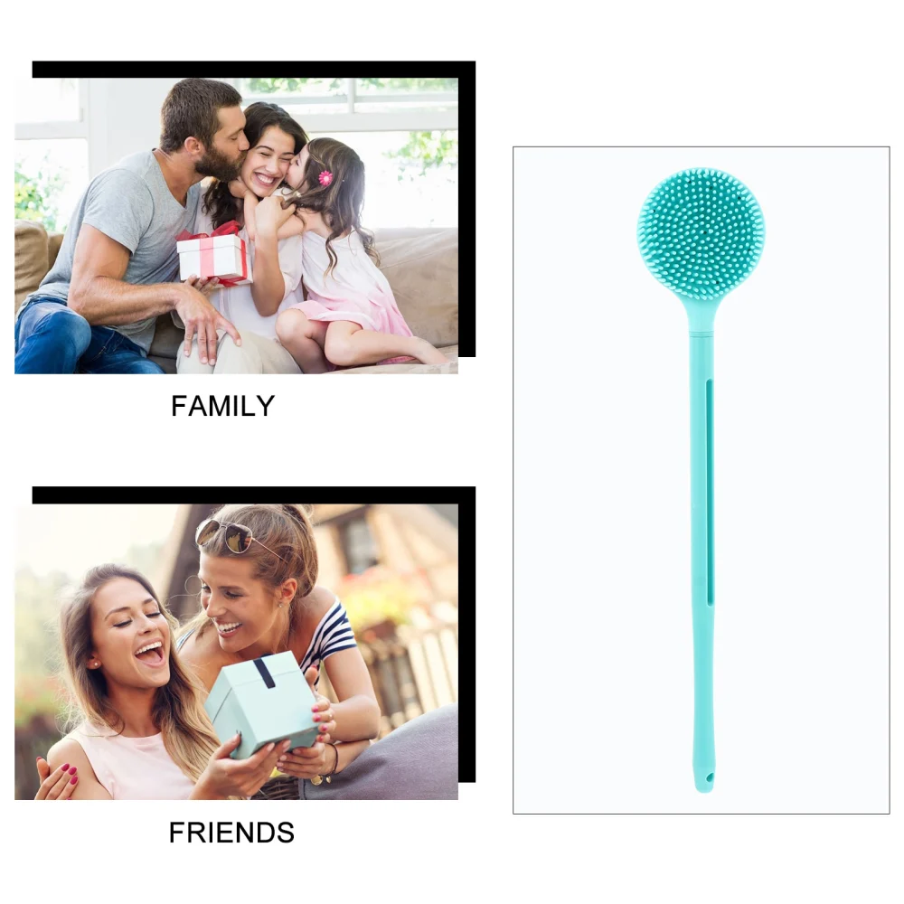 Silicone Body Scrubber Bath Body Brush with Long Handle Shower Brush