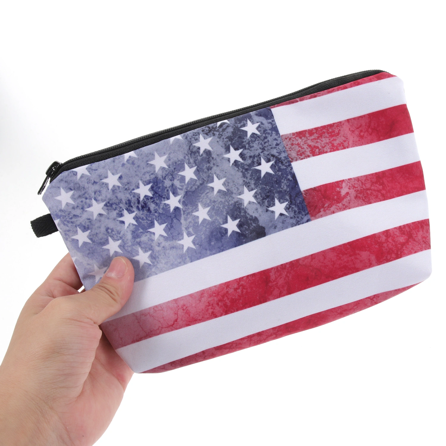 American Flag Pattern Pencil Bag Portable Makeup Bag Household Cosmetics Bag Pencil Accessory
