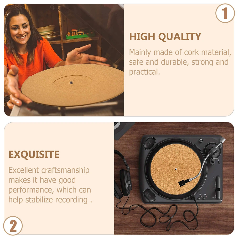 Cork Turntable Mat Practical Record Players Cork Turntable Mat Record Anti-Static Mat