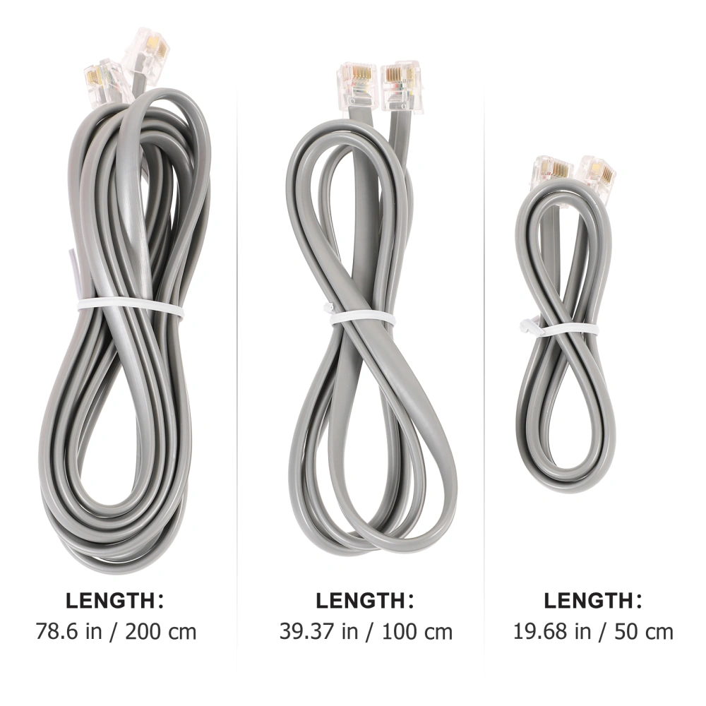 3pcs Telephone Extension Cord Phone Cable Landline Phone Wire Line Phone Cord Kits