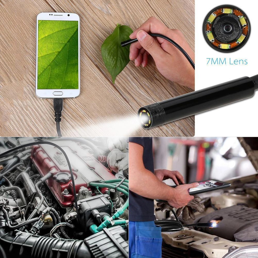 2M 7mm Waterproof IP67 Waterproof Inspection Camera for Android Phones and PC