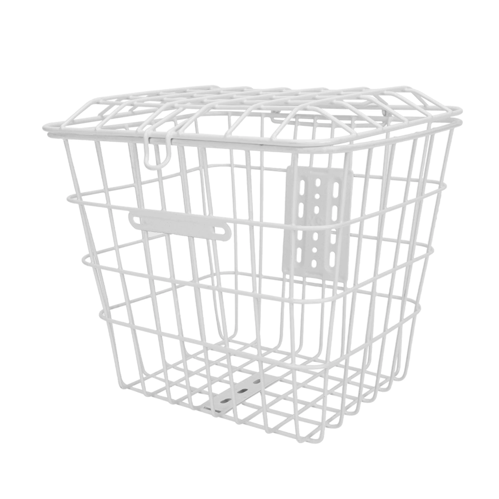 1pc Stainless Steel Basket Accessory Storage Basket White