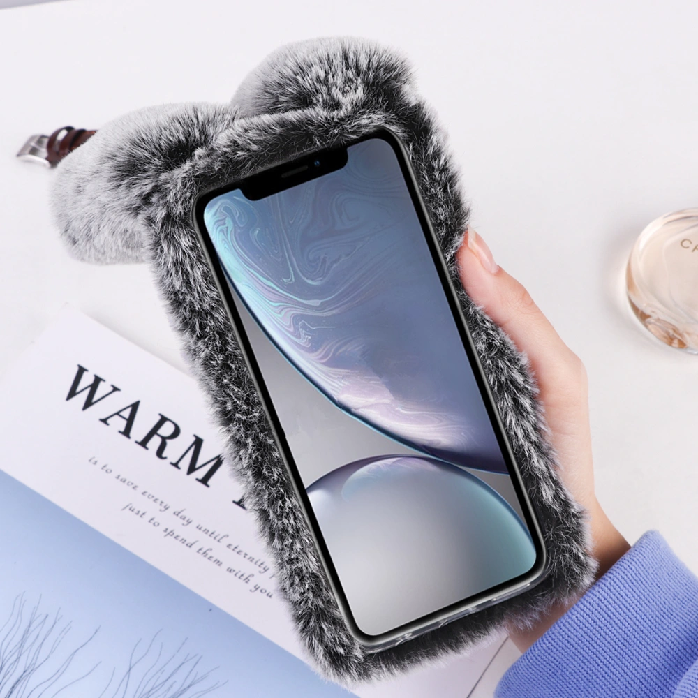 Chic Phone Shell Plush Rabbit Shape Phone Protector Compatible for Pixel 4a 5G