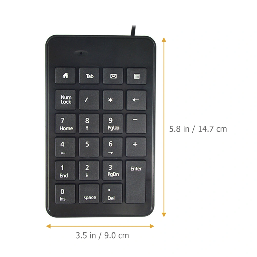 22 Key USB Universal Keyboard Practical Numeric Keypad Mini Wired Keyboard Simple Number Keyboard for Notebook Computer Laptop (Black)