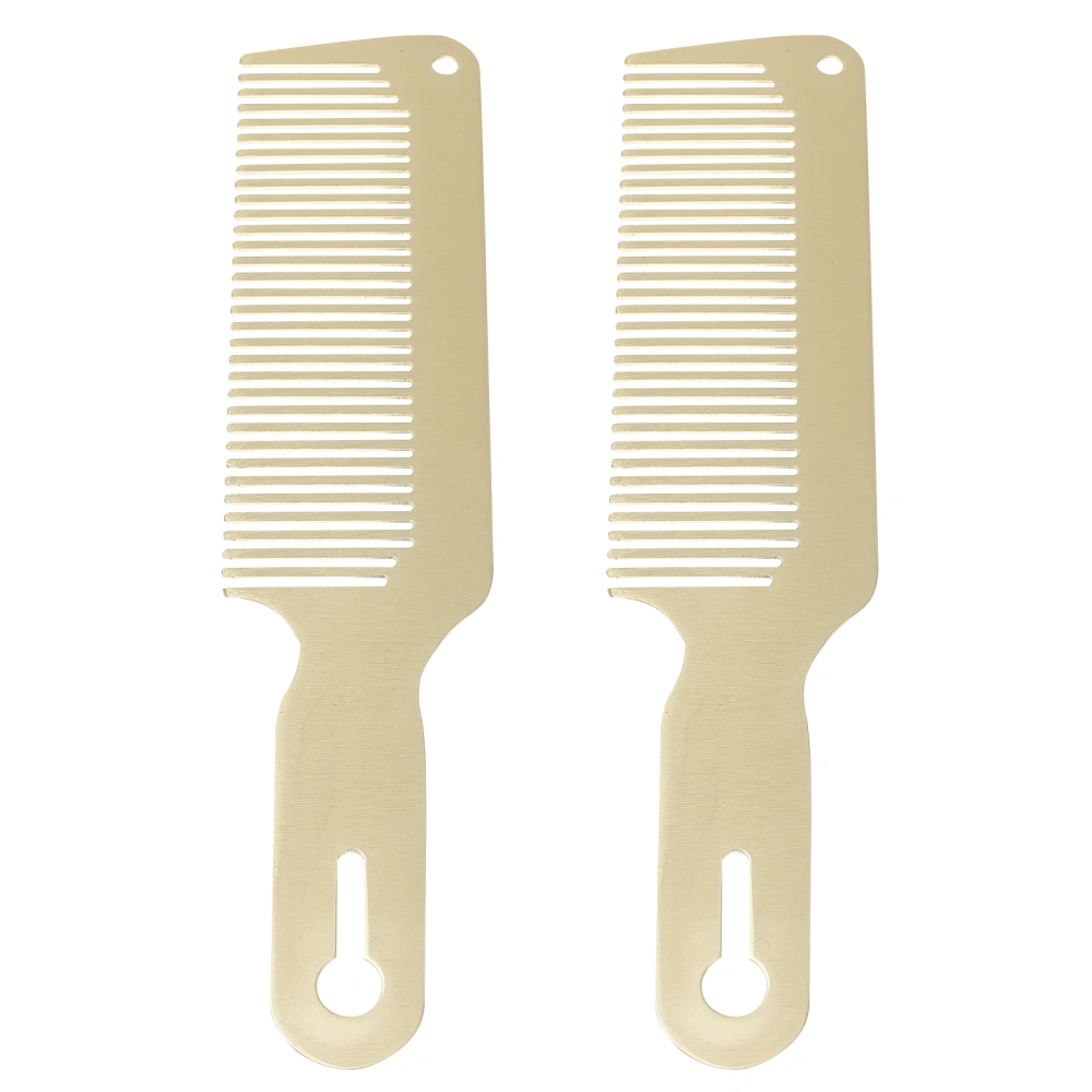 2pcs Professional Stainless Steel Cutting Comb Anti-static Hair Styling Comb