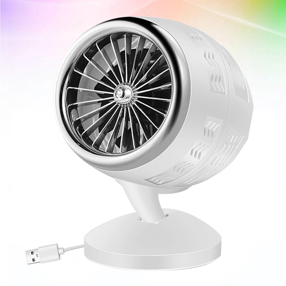 USB Desktop Cooling Fan Mini Cooling Fan Portable Air Conditioning Fan for Home Office (Silver)