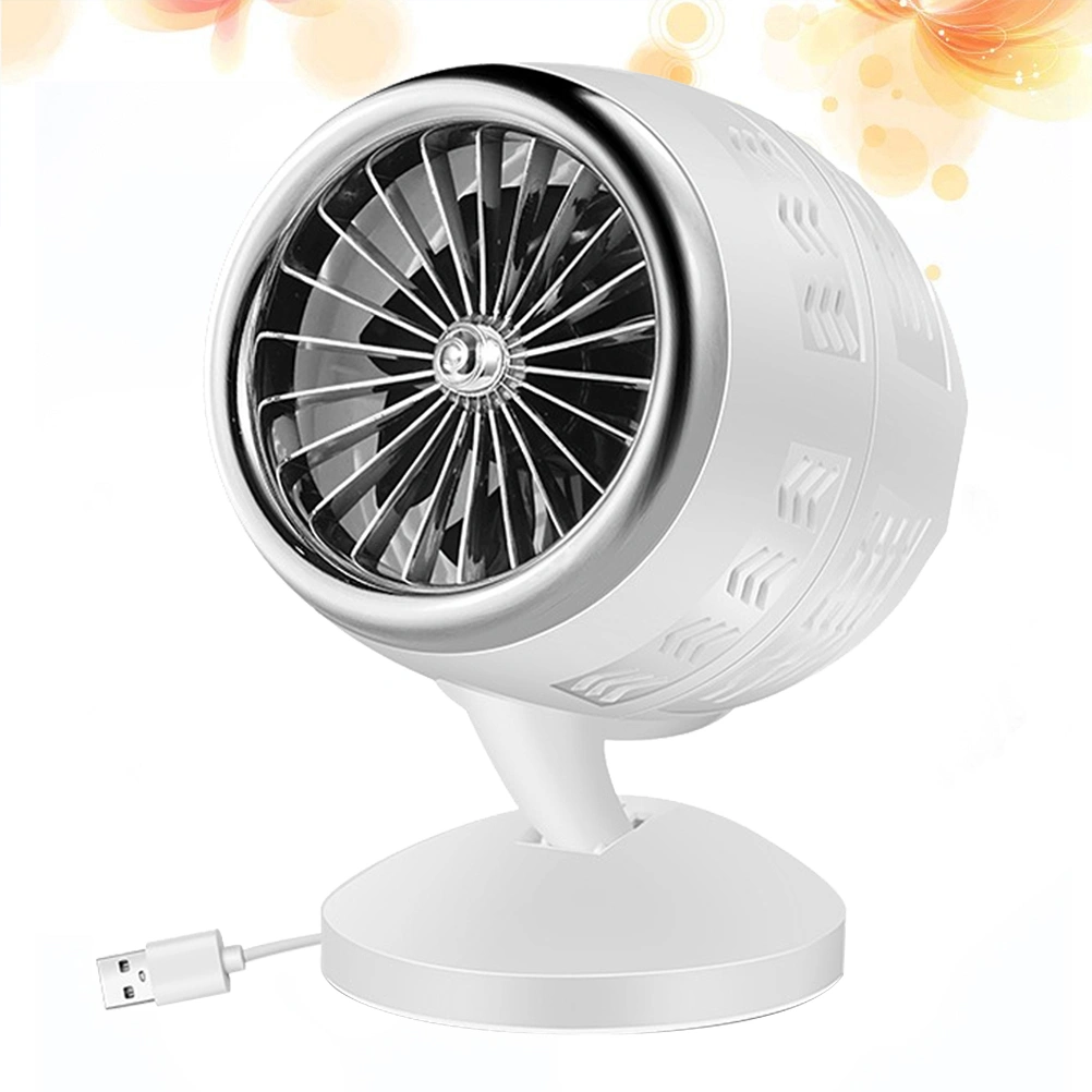 USB Desktop Cooling Fan Mini Cooling Fan Portable Air Conditioning Fan for Home Office (Silver)