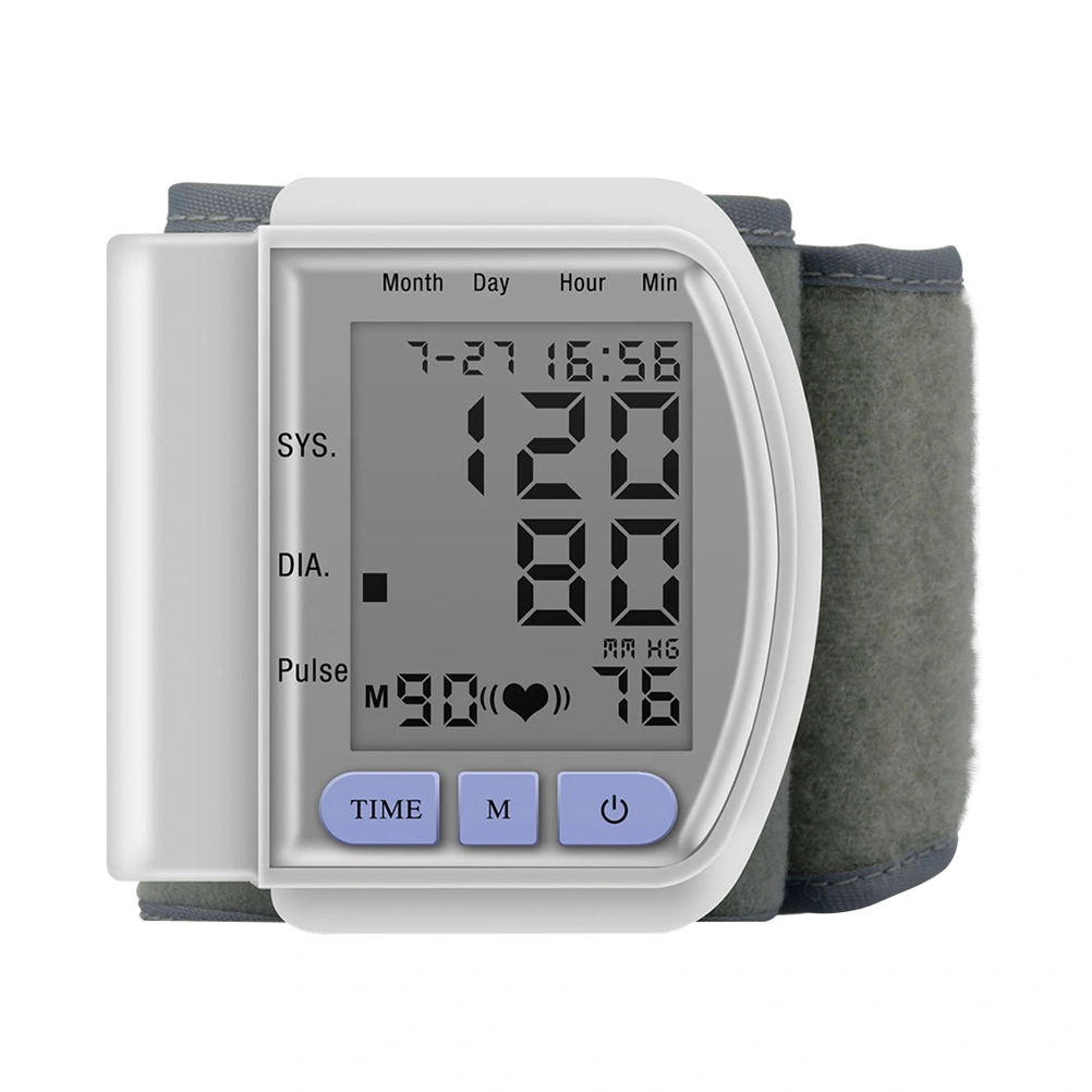 Cuff Wrist Blood Presure Meter Portable Sphygmomanometer Heart Rate Pulse Monitor Tonometer without Battery