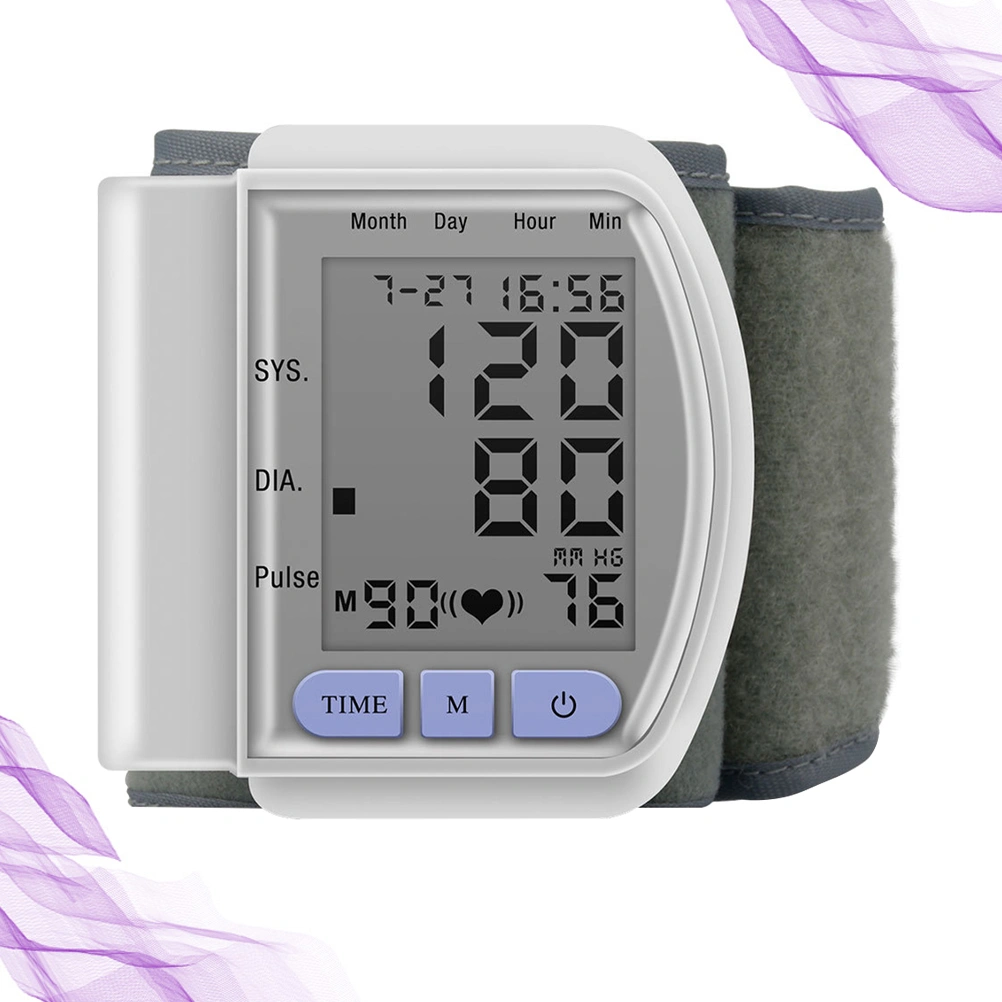 Cuff Wrist Blood Presure Meter Portable Sphygmomanometer Heart Rate Pulse Monitor Tonometer without Battery