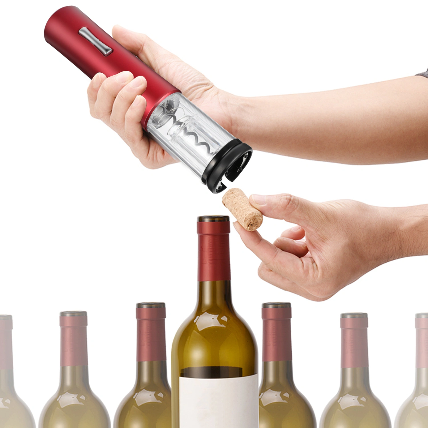 Wine Opener with Light Battery Powered Electric Bottle Corkscrew without Battery