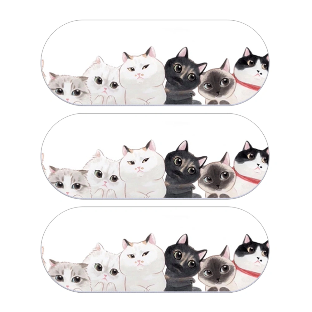 3pcs Laptop Camera Cover Slide Phone Camera Cover Cat Pattern Laptop Webcam Cover