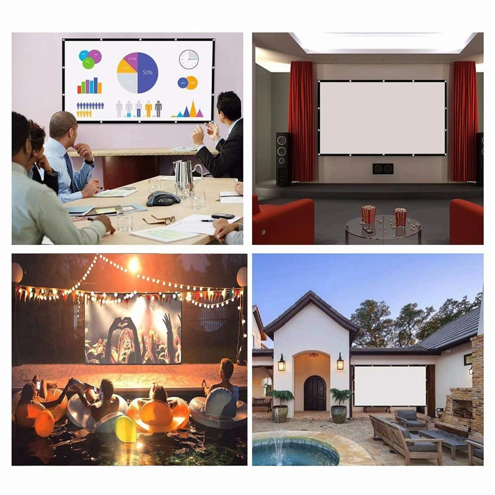 Projector Screen 72 Inch Foldable 16:9 Projector Screen Home Projector Screen