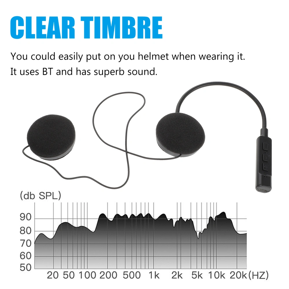 1Pc Motorcycle In-Helmet BT Wireless Earphone Helmet Earphone with Mic BT Earphone for Cyclist (Black)