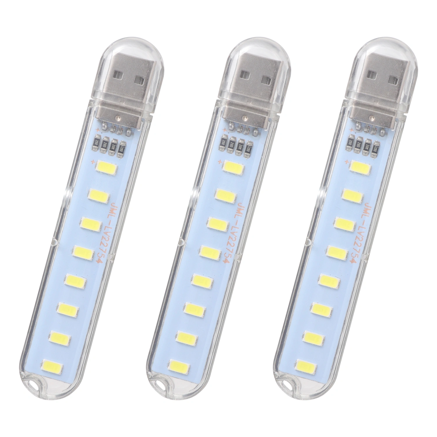 3 Pcs USB Light Portable Night Lamp Practical USB Charging Light (White Light)