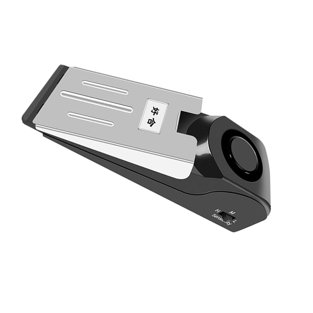 120dB Door Stopper Triggered Alarm Home Security Door Stop Door Accessory without (Black)
