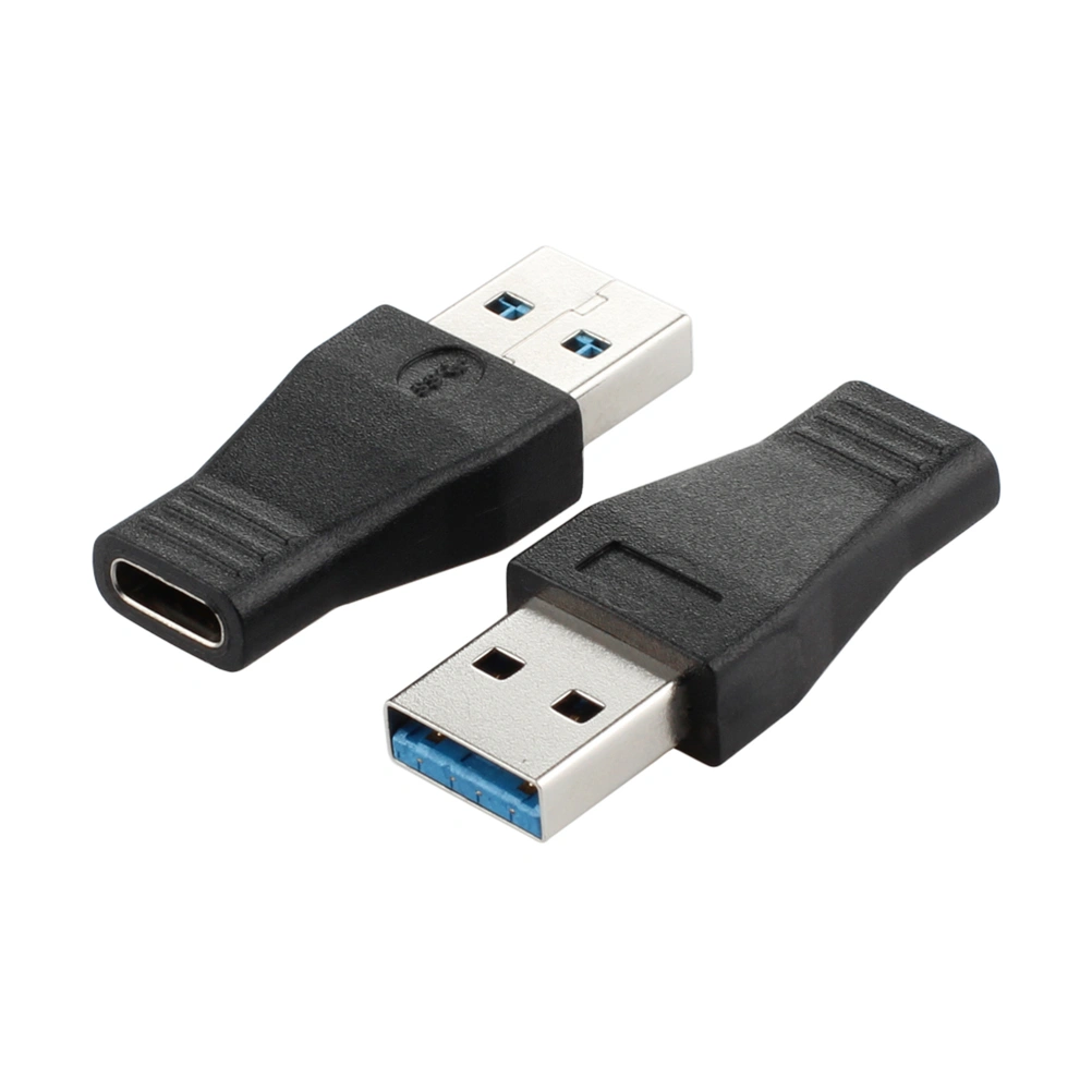 2PCS Type-C Male Connector to Micro USB 3.1 Female USB 3.0a Converter Data Adapter (Black)