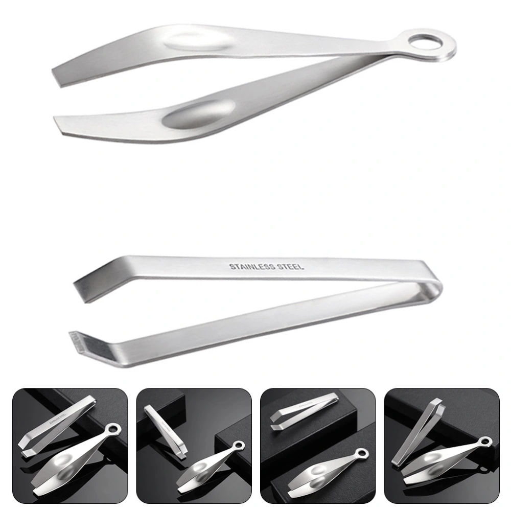 2pcs Stainless Steel Pig Hair Removers Practical Duck Hair Tweezer Pig Hair Puller