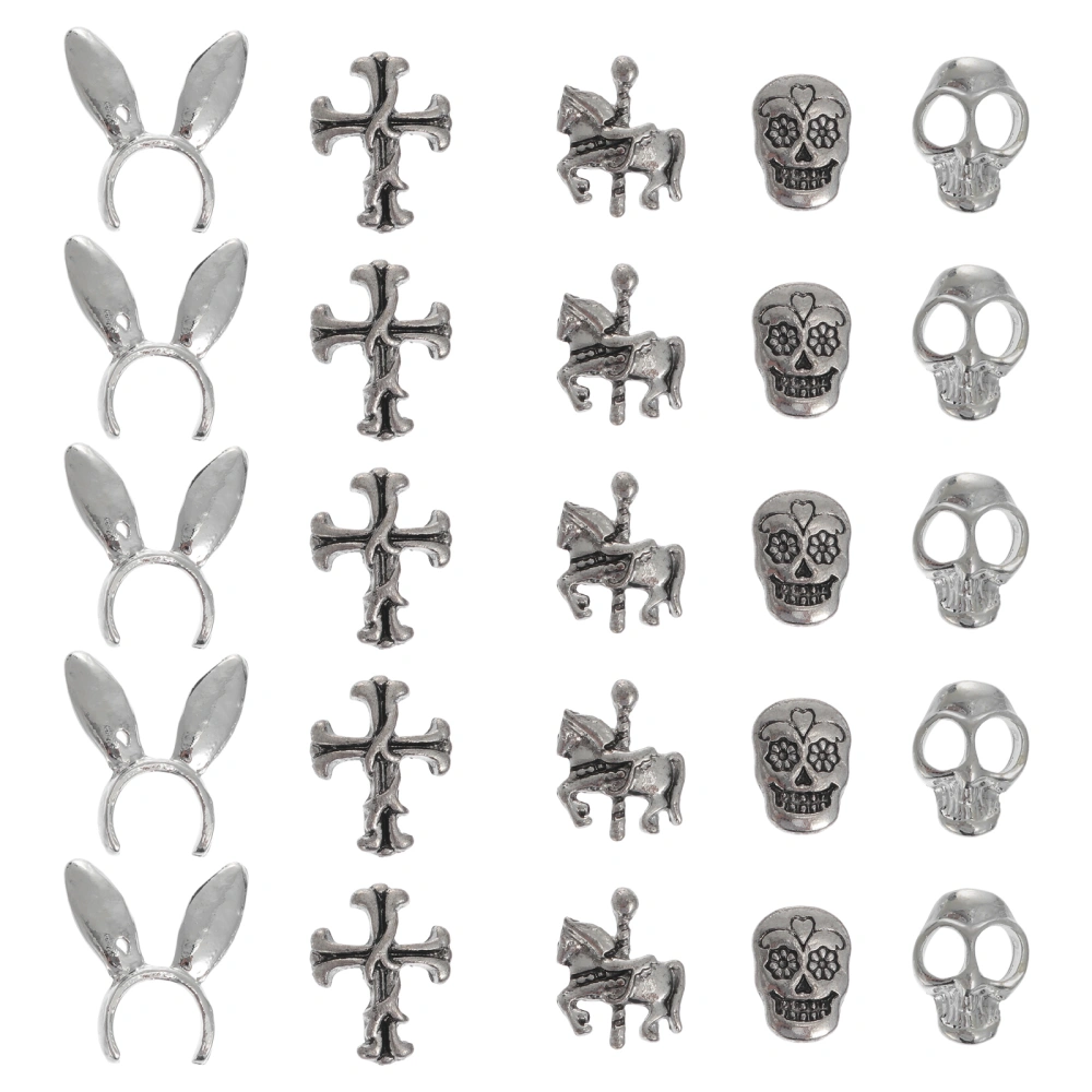 100pcs Halloween Skull Nail Charms Hand Nail Art Decorations DIY Ornament