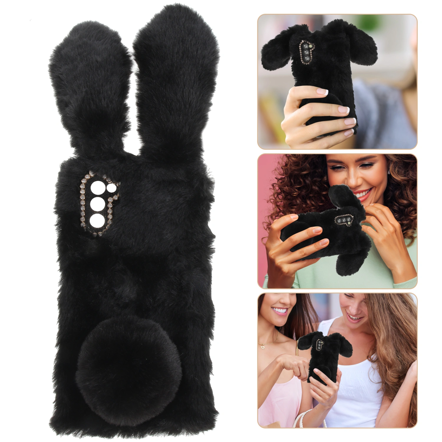 Lovely Phone Case Fluffy Cartoon Phone Shell Compatible with Galaxy A03s