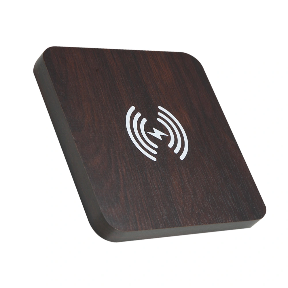 1PC 10W Wireless Phone Charger Portable Mobile Phone Recharger Wooden Phone Charging Plate Creative Quick Charging Device for Home Outdoor Use (Walnut)