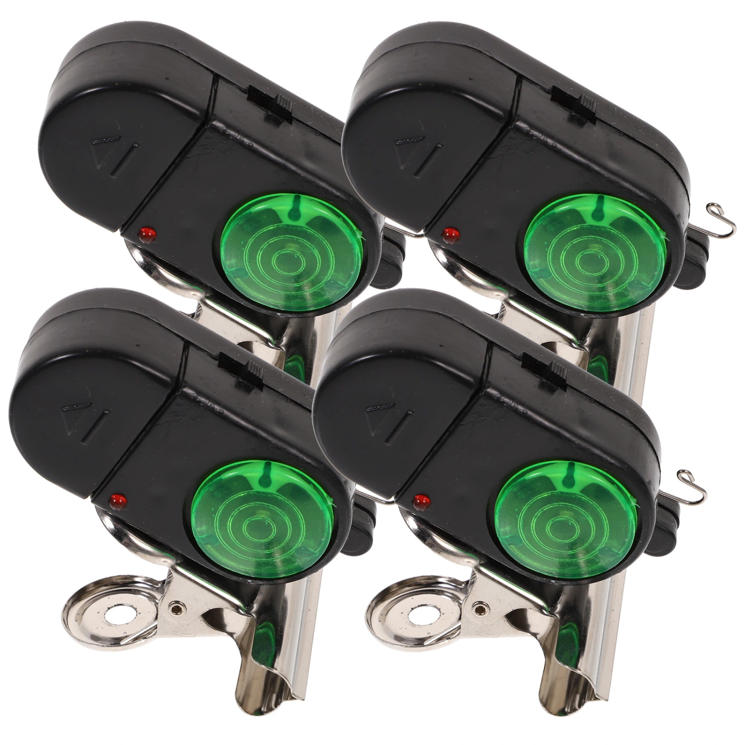 4PCS Fishing Electronic Alarm High Sensitivity LED Loud Alarm Throwing Rod Squid Bell (Black)