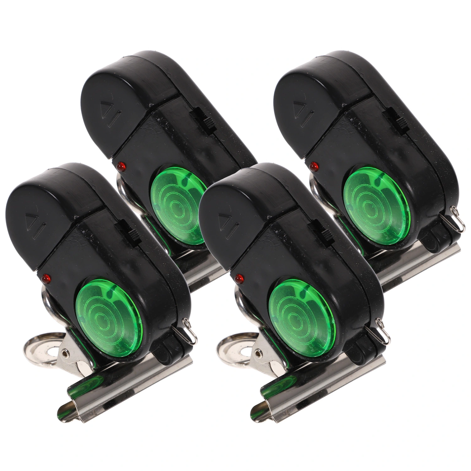 4PCS Fishing Electronic Alarm High Sensitivity LED Loud Alarm Throwing Rod Squid Bell (Black)