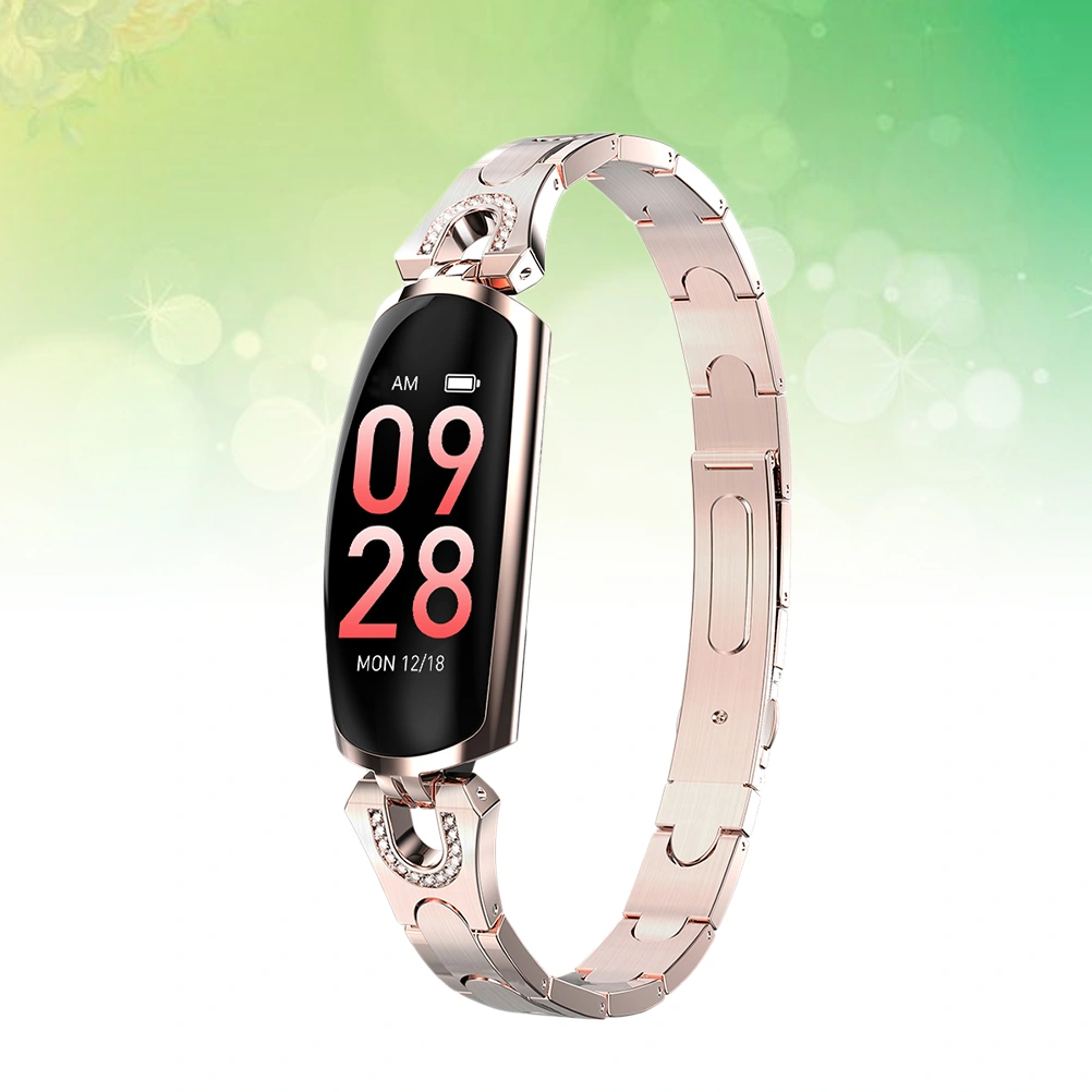 AK16 Smart Watch Fitness with Heart Rate Monitor Blood Pressure Monitor for Women Girls (Golden)