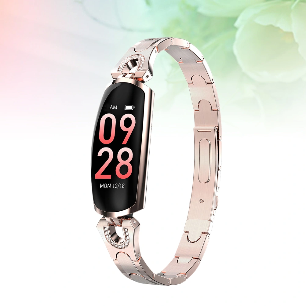 AK16 Smart Watch Fitness with Heart Rate Monitor Blood Pressure Monitor for Women Girls (Golden)