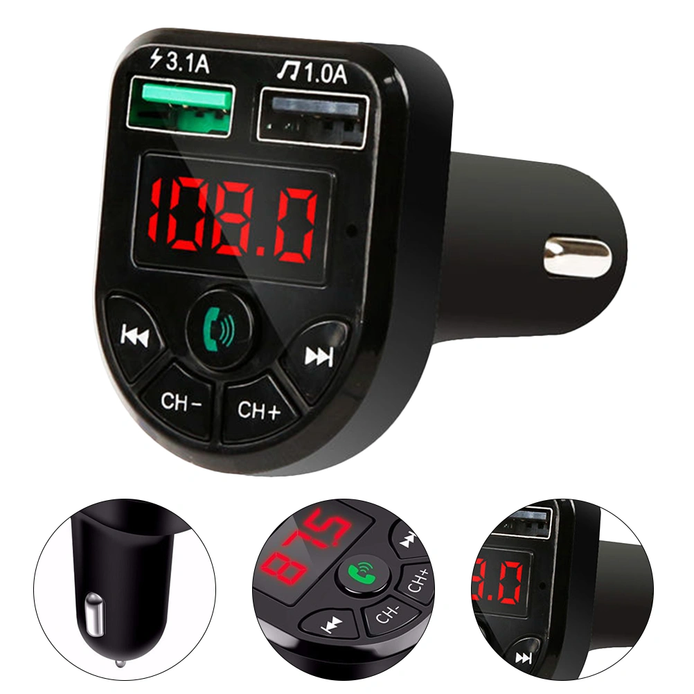 Car FM Transmitter Audio Adapter Charger Car Kit with Hands-Free Calls