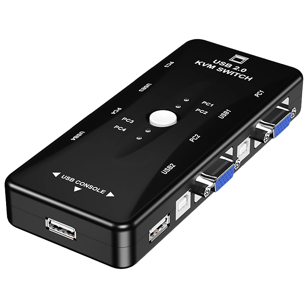 KVM Switcher Four in One out Mouse Keyboard Switch Splitter 4 Port USB Audio Video Switcher VGA Printer Share Switch