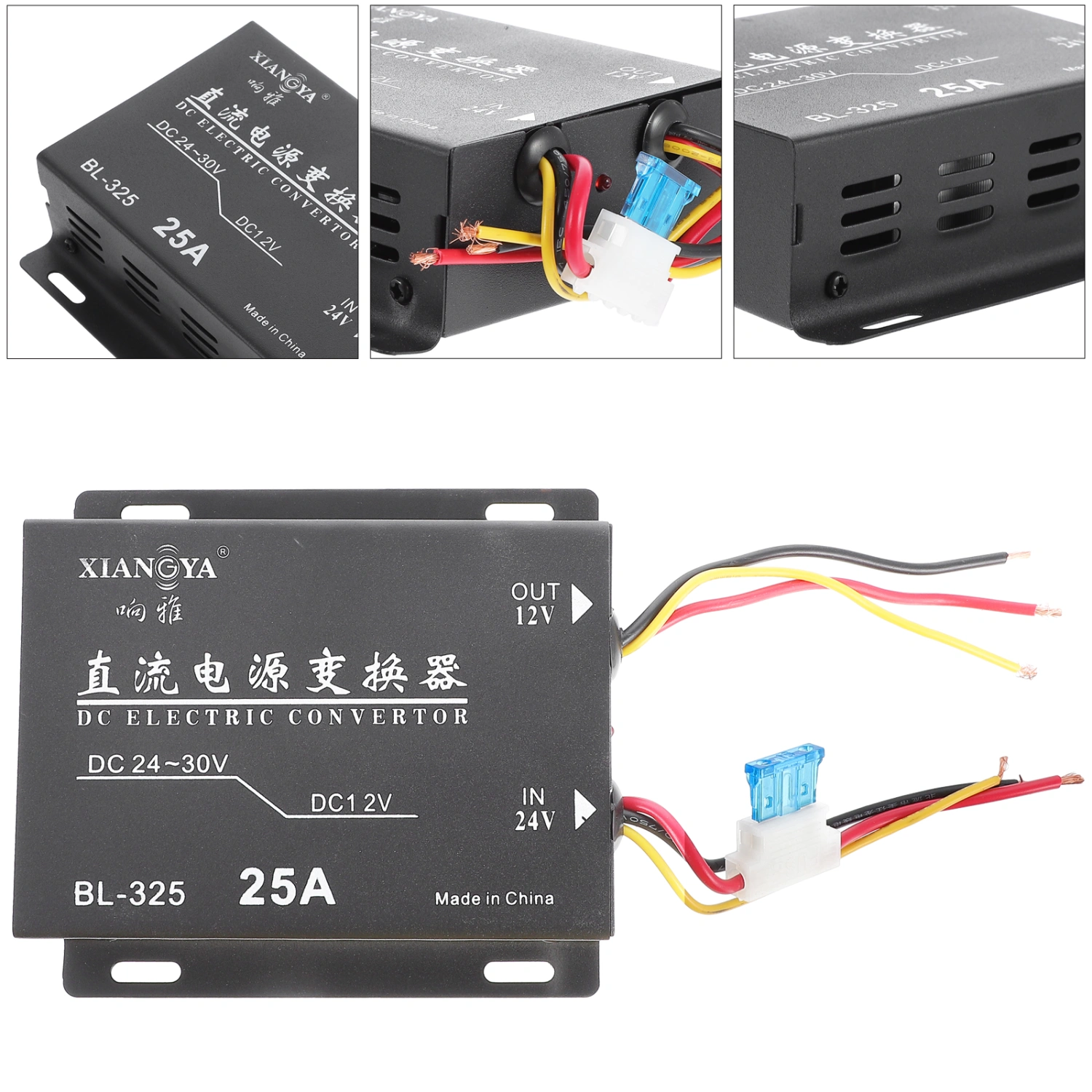 25A 300W 24V to 12V Car Down Power Converter Car Power Supply