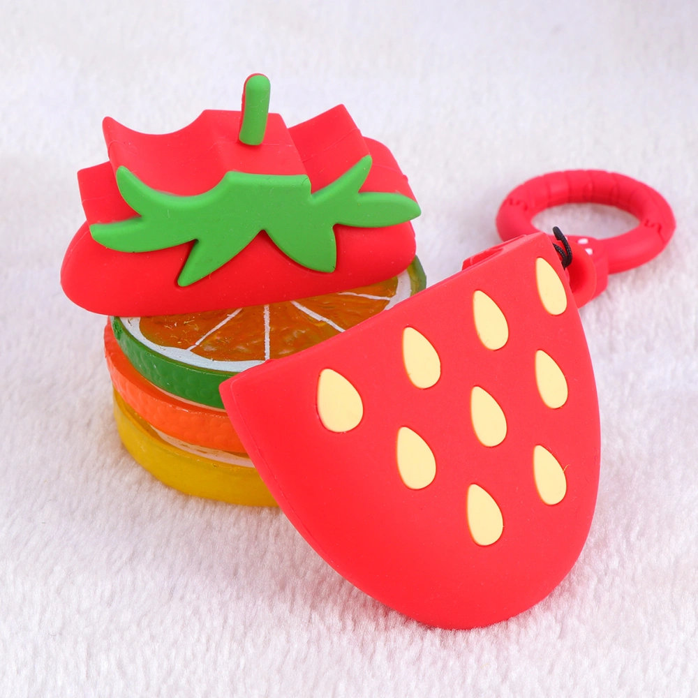 1PC Wireless Headset Box Cartoon Silicone Protective Cover Shatter-resistant Headphone Case(Strawberry)