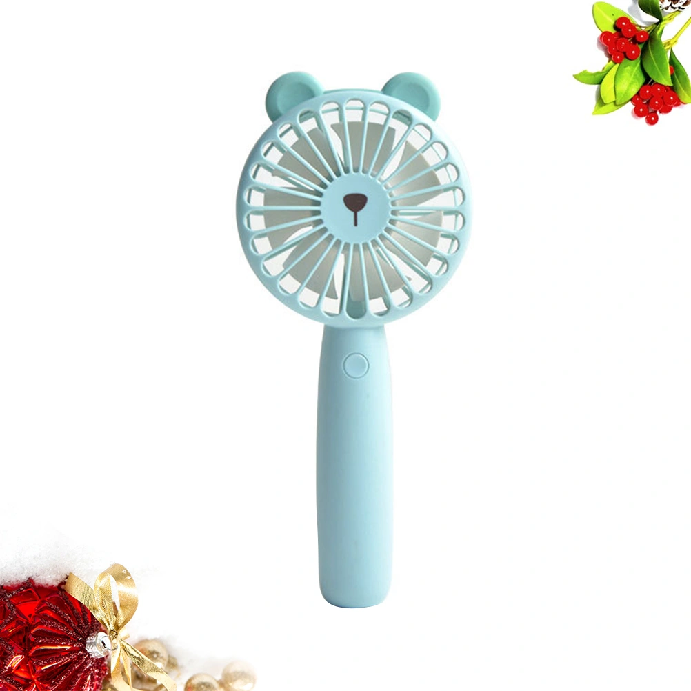 1pc Shape Design Handheld Mini USB Portable Fan Compact Size Rechargeable Mini Fan for Girls (Green)
