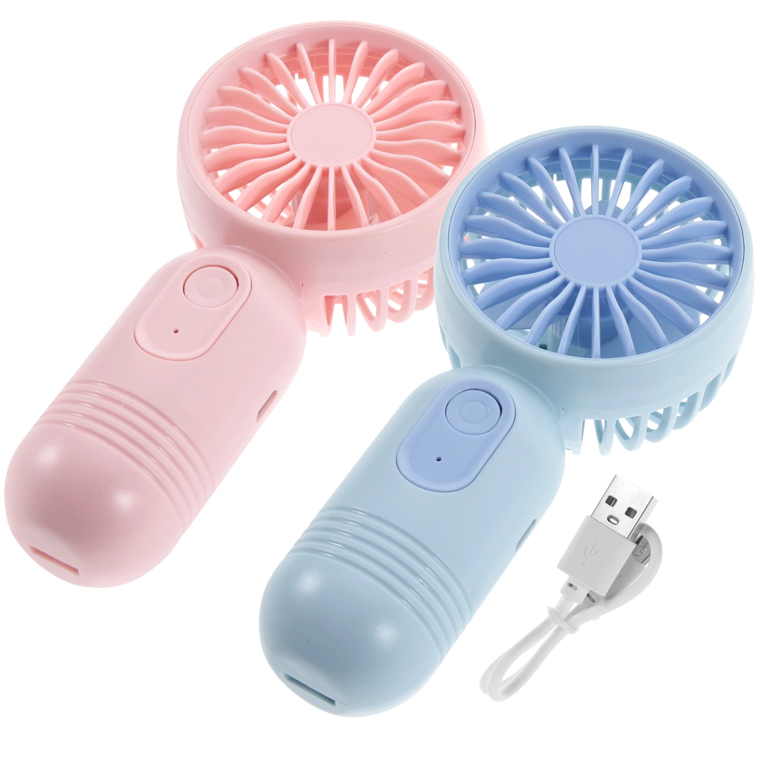 2pcs Mini USB Charging Handheld Fans Portable Fan Summer Cooling Fan Travel Fan