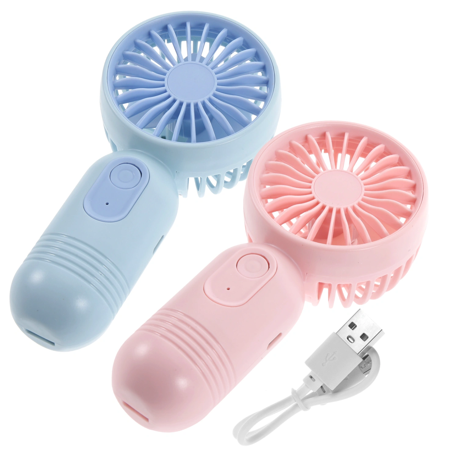 2pcs Mini USB Charging Handheld Fans Portable Fan Summer Cooling Fan Travel Fan