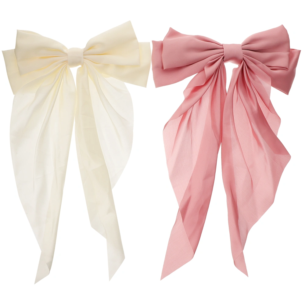 2pcs Big Bow Hair Clips Spring Barrettes Hair Accessories for Women Teens Dressing Up