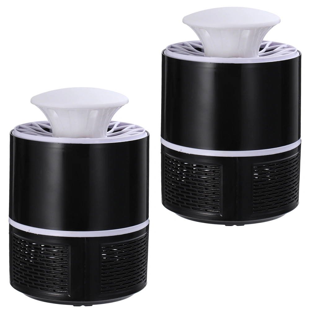 2 Pcs USB Mosquito Killer Lamp Home Use Photocatalyst Mosquito Killer USB Anti Mosquito Lamp (Black)