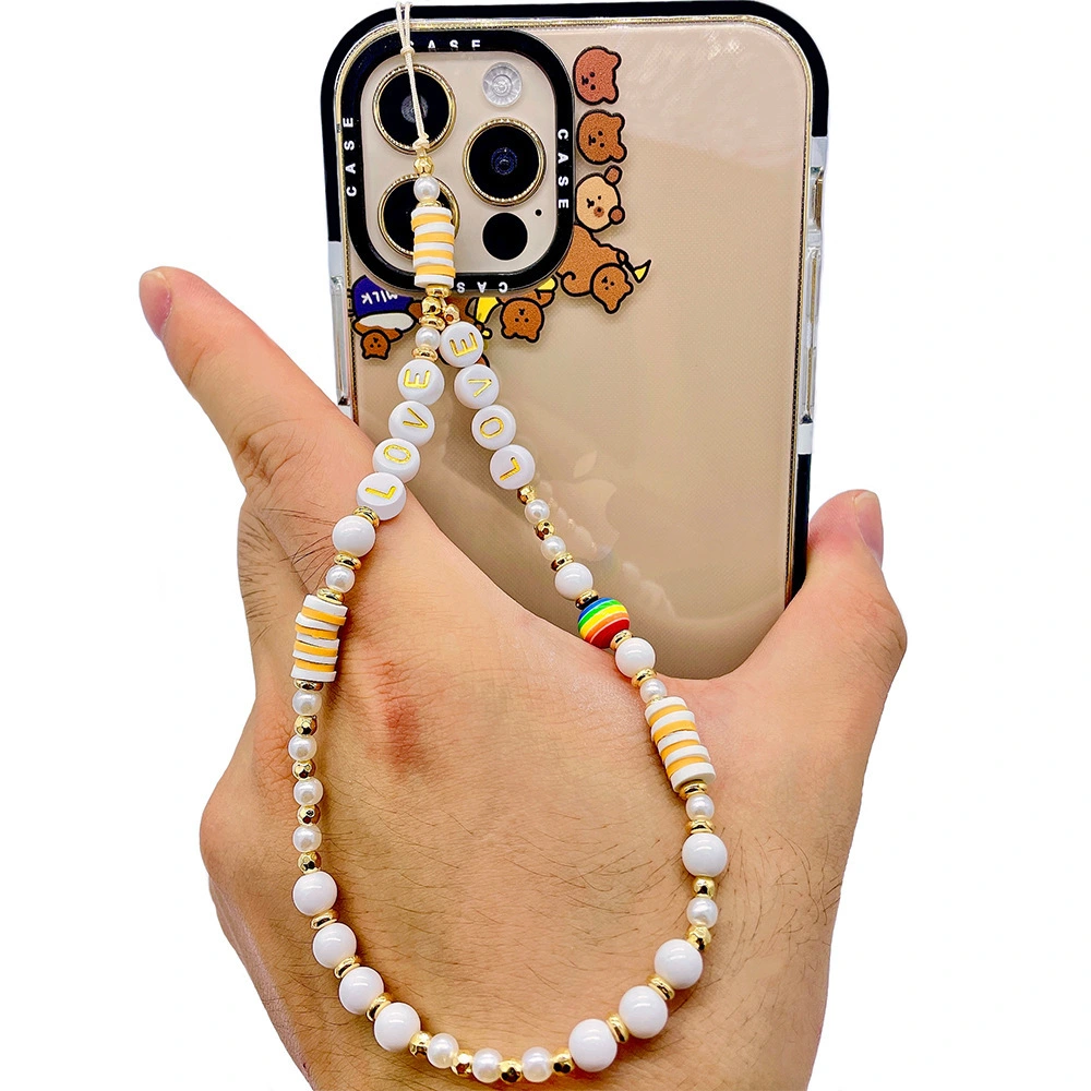 Beaded Mobile Phone Charm Phone Beads Strap Phone Anti-lost Wrist Strap Beaded Phone Chain