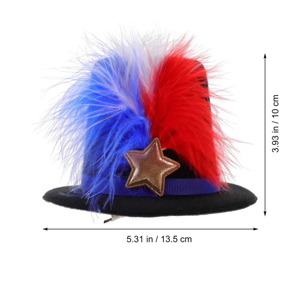 Independence Day Party Hat Hair Clip Lovely Plume Hat Hair Clip Adorable Headwear Hair Accessory