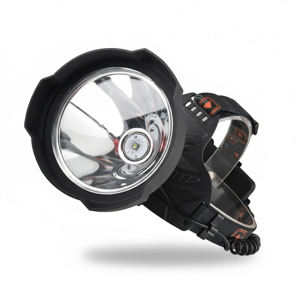 1 Set LED Headlamp USB Rechargeable Headlight Outdoor Warning Flashlight