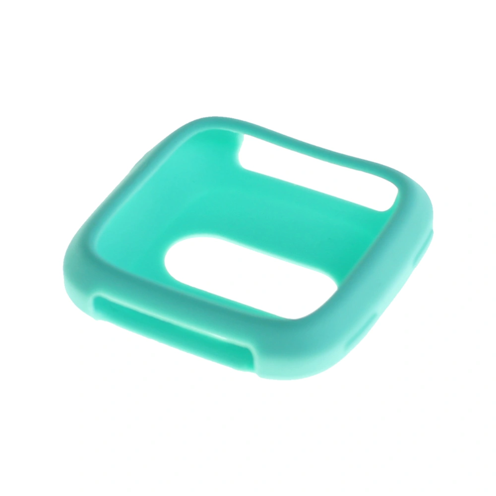 1Pc Silicone Smart Watch Protective Cover Durable Watch Shockproof Protective Shell Compatible for Fitbit Versa (Cyan)