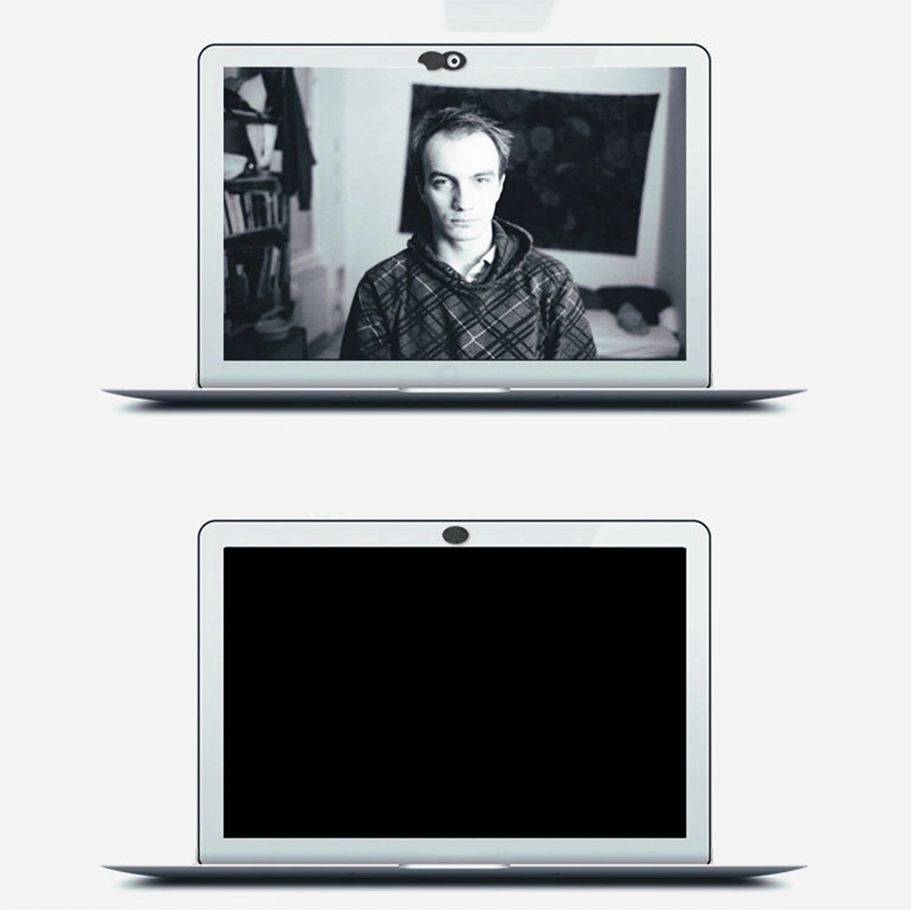Laptop ABS Source Material 2 In 1 Camera Privacy Protection Sticker Cover Webcam Cover(Black)