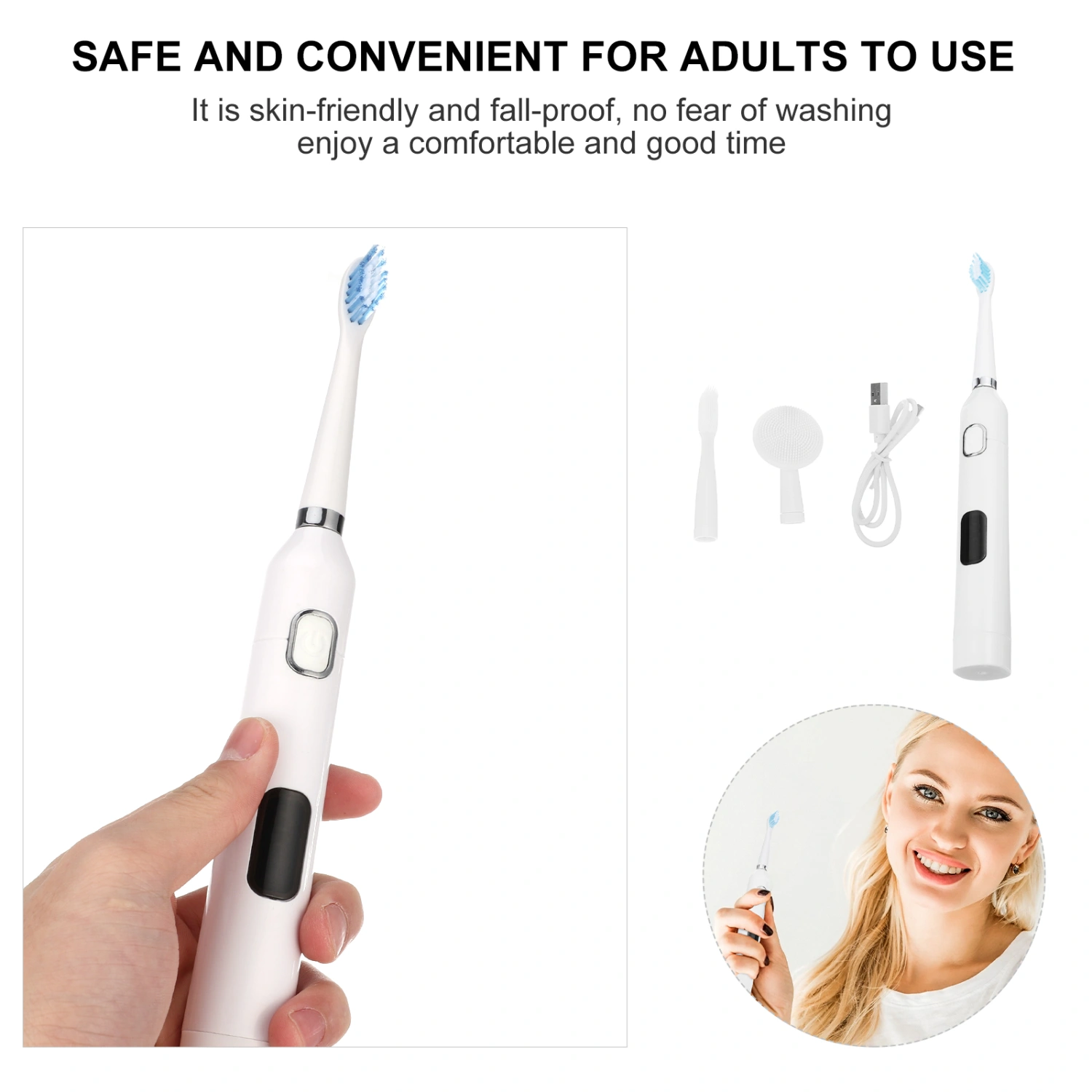 1 Set Electric Toothbrush Adult USB Charging ToothbrushAutomatic Toothbrush