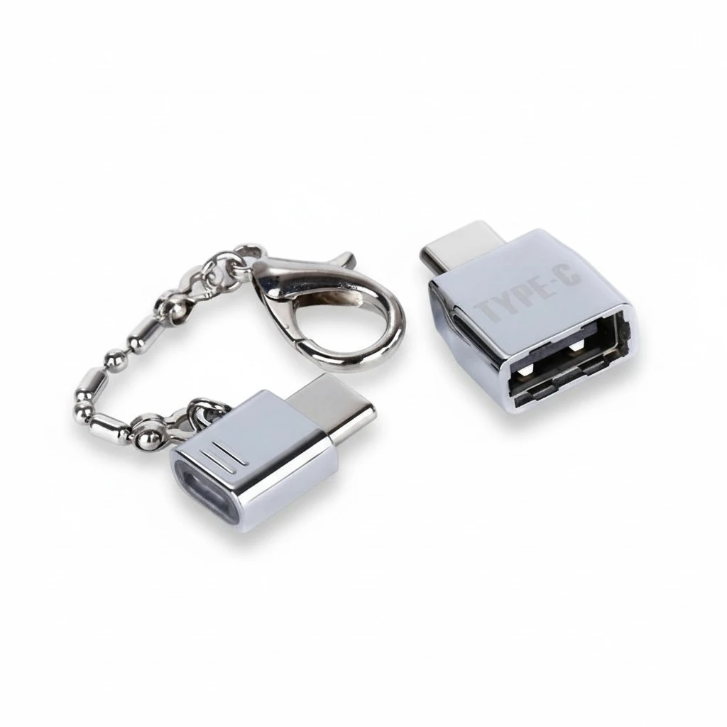 Micro USB To Type C Adapter and USB To Type-C Adapter with Keychain OTG Converter